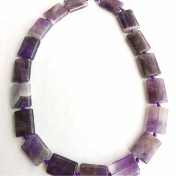 Raw amethyst Geometric necklace 19 Inches 🆕 - Picture 3 of 8